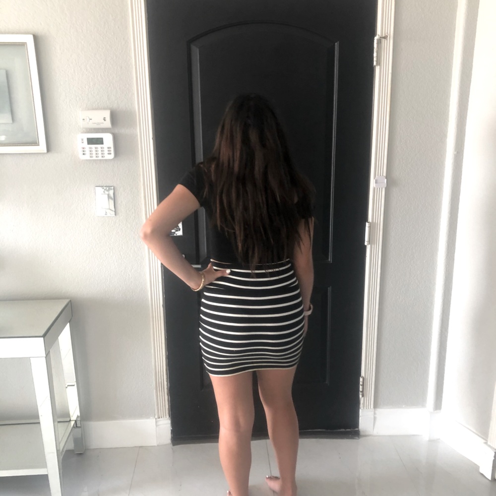 Striped high waist skirt